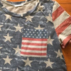 12 Pm By Mon Ami Tops - 12Pm by Mon Ami American Flag Tee Size L 12 Pm By Mon Ami Tops - 12Pm by Mon Ami American Flag Tee Size L